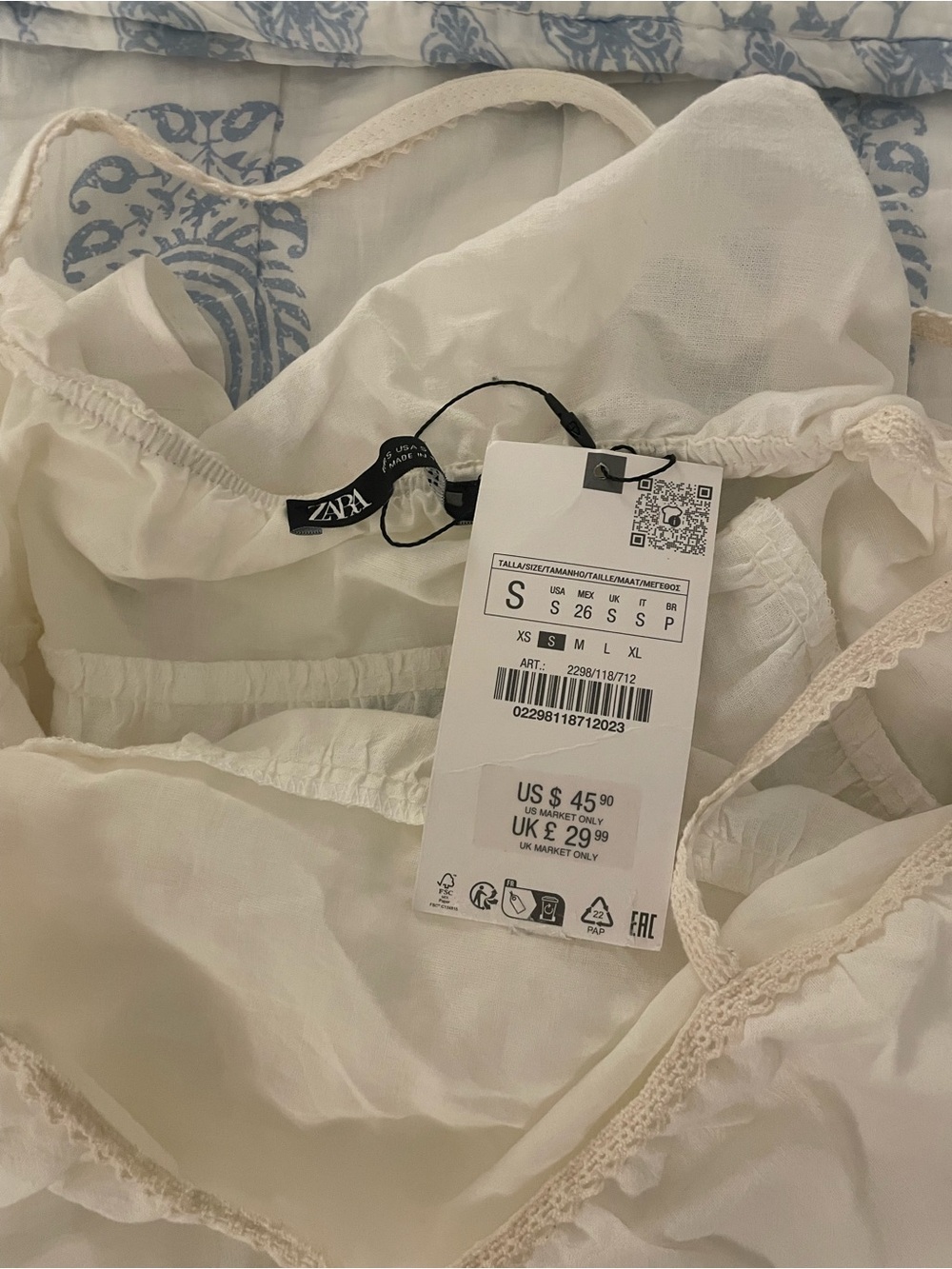 NWT Zara linen ruffle tank top - Picture 3 of 3